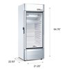 Premium Levella 6.5 cu. ft. Commercial Upright Display Refrigerator Glass Door Beverage Cooler in Silver PRF65DX